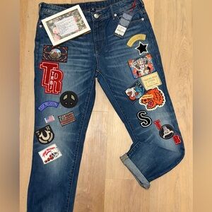 NWT | True Religion | Audrey Slim Boyfriend | Patched Jeans | Size 29